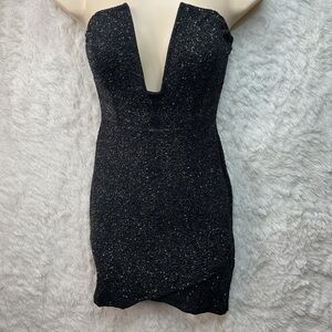 Forever 21 Sparkling Black Strapless Dress